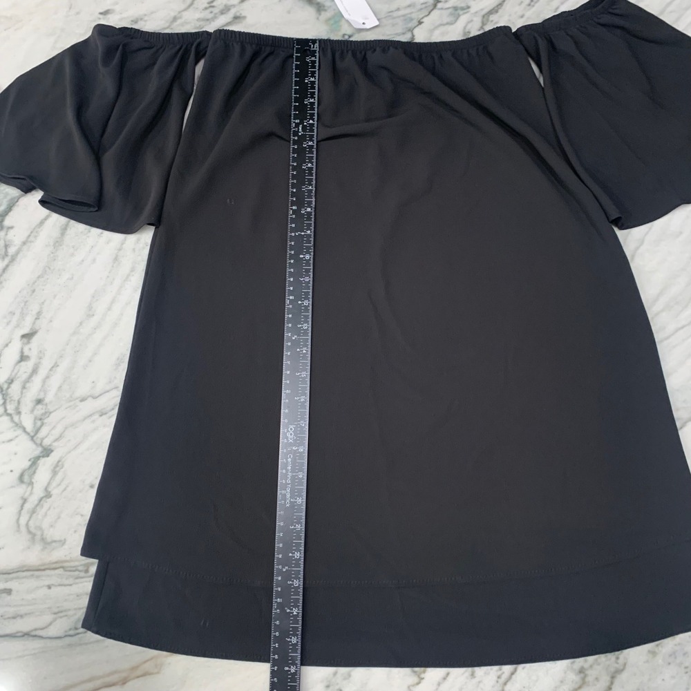 Boutique Bevelo Off Shoulder Black Top Blouse Medium Bardot Julie Billiart Tyche - Picture 7 of 13